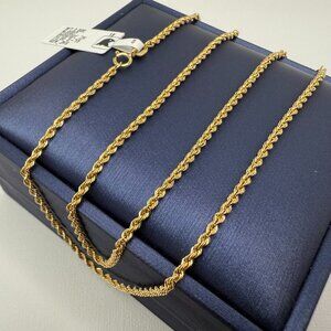 ‼️SOLD‼️ 18k Genuine Gold Rope Chain Necklace 20" (1.8mm)